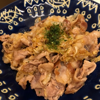 豚肉とキャベツの蒸し焼き♪お好みソース味^_^